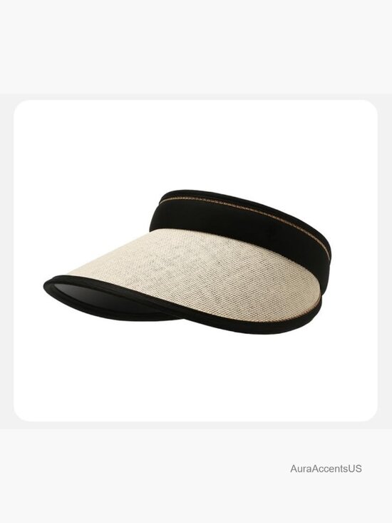 Wide Brim Straw Sun Visor UPF 50+ Foldable Beach Hat main image 5